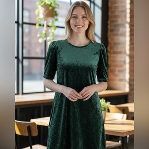 J. Jill Velvet Green Dress